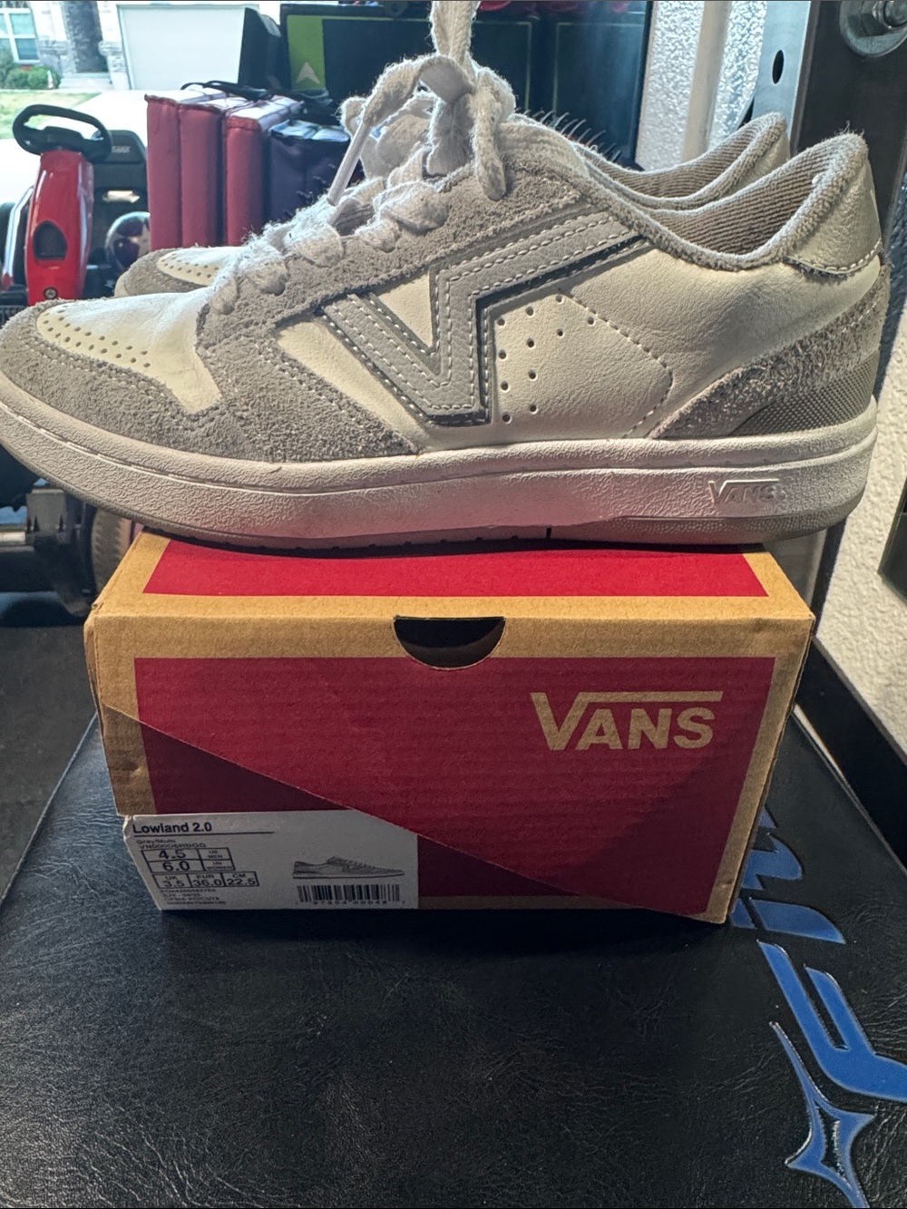 Vans Lowland 2.0 Sneakers in Light Gray and White